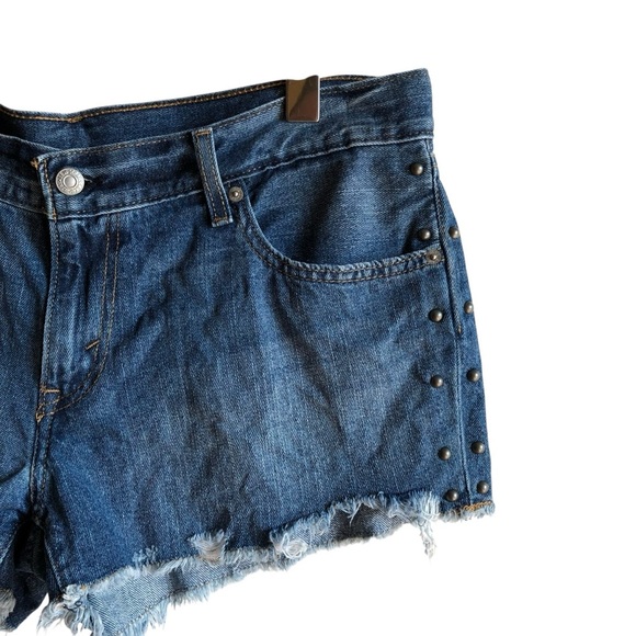 Levi’s Studded Cutoff Denim Shorts Size 31 - Picture 4 of 12
